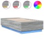 Estructura cama con luces LED madera gris Sonoma 90x190 cm de vidaXL, Camas y somieres - Ref: Foro24-3209665, Precio: 133,97 ...