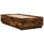 Estructura cama con luces LED madera roble ahumado 75x190 cm de vidaXL, Camas y somieres - Ref: Foro24-3209671, Precio: 125,1...