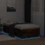 Estructura cama con luces LED madera roble ahumado 75x190 cm de vidaXL, Camas y somieres - Ref: Foro24-3209671, Precio: 125,1...