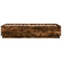 Estructura cama con luces LED madera roble ahumado 75x190 cm de vidaXL, Camas y somieres - Ref: Foro24-3209671, Precio: 125,1...