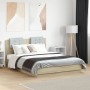 Cama con cabecero madera de ingeniería roble Sonoma 140x190 cm de vidaXL, Camas y somieres - Ref: Foro24-3209949, Precio: 193...