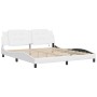 Estructura de cama con luz LED cuero sintético blanco 180x200cm de vidaXL, Camas y somieres - Ref: Foro24-3214125, Precio: 24...