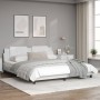 Estructura de cama con luz LED cuero sintético blanco 180x200cm de vidaXL, Camas y somieres - Ref: Foro24-3214125, Precio: 24...