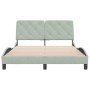 Estructura de cama con cabecero terciopelo gris claro 120x200cm de vidaXL, Camas y somieres - Ref: Foro24-3207911, Precio: 16...