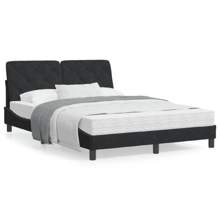 Estructura de cama con cabecero de terciopelo negro 120x200 cm de vidaXL, Camas y somieres - Ref: Foro24-3207913, Precio: 172...