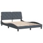 Estructura cama con cabecero terciopelo gris oscuro 140x200 cm de vidaXL, Camas y somieres - Ref: Foro24-3207924, Precio: 193...