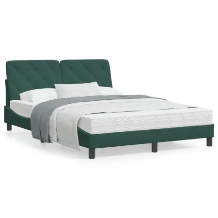 Dark green velvet bed frame with headboard 140x200 cm by vidaXL, Beds and slatted bases - Ref: Foro24-3207926, Price: 221,18 ...