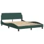 Dark green velvet bed frame with headboard 140x200 cm by vidaXL, Beds and slatted bases - Ref: Foro24-3207926, Price: 221,18 ...
