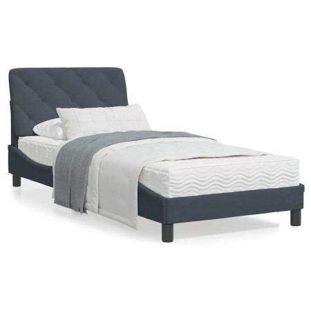 Estructura cama con luces LED terciopelo gris oscuro 90x190 cm de vidaXL, Camas y somieres - Ref: Foro24-3213826, Precio: 161...