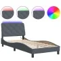 Dark gray velvet bed frame with LED lights 90x190 cm by vidaXL, Beds and slatted bases - Ref: Foro24-3213826, Price: 161,64 €...