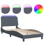Estructura cama con luces LED terciopelo gris oscuro 90x190 cm de vidaXL, Camas y somieres - Ref: Foro24-3213826, Precio: 161...