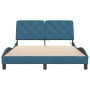 Estructura de cama con luces LED terciopelo azul 140x190 cm de vidaXL, Camas y somieres - Ref: Foro24-3213853, Precio: 214,69...