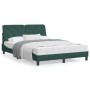 Estructura de cama con luces terciopelo verde oscuro 140x200 cm de vidaXL, Camas y somieres - Ref: Foro24-3213858, Precio: 21...