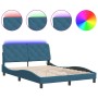 Estructura de cama con luces LED terciopelo azul 120x200 cm de vidaXL, Camas y somieres - Ref: Foro24-3213847, Precio: 201,71...