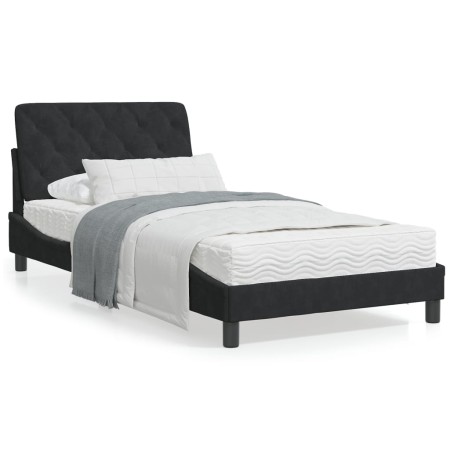 Estructura de cama con luces LED terciopelo negro 100x200 cm de vidaXL, Camas y somieres - Ref: Foro24-3213839, Precio: 137,1...