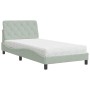 Cama con colchón terciopelo gris claro 100x200 cm de vidaXL, Camas y somieres - Ref: Foro24-3208640, Precio: 289,53 €, Descue...