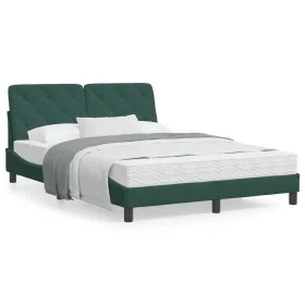 Bed with dark green velvet mattress 140x200 cm by vidaXL, Beds and slatted bases - Ref: Foro24-3208661, Price: 420,22 €, Disc...