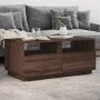 Mesa de centro con luces LED marrón roble 90x49x40 cm de vidaXL, Mesas de centro - Ref: Foro24-839839, Precio: 99,61 €, Descu...