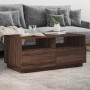 Mesa de centro con luces LED marrón roble 90x49x40 cm de vidaXL, Mesas de centro - Ref: Foro24-839839, Precio: 101,16 €, Desc...