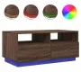 Mesa de centro con luces LED marrón roble 90x49x40 cm de vidaXL, Mesas de centro - Ref: Foro24-839839, Precio: 99,61 €, Descu...