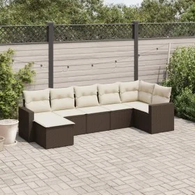 7-piece garden sofa set with brown PE rattan cushions by vidaXL, Modular outdoor sofas - Ref: Foro24-3251620, Price: 449,32 €...