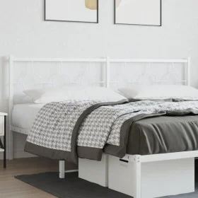 White metal headboard 200 cm by vidaXL, Headboards and footboards - Ref: Foro24-376313, Price: 44,60 €, Discount: %