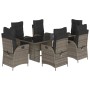 Set comedor jardín 7 pzas y cojines ratán sintético gris de vidaXL, Conjuntos de jardín - Ref: Foro24-3213121, Precio: 925,35...