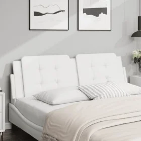 Cabecero de cama acolchado cuero sintético blanco 160 cm de vidaXL, Cabeceros y pies de cama - Ref: Foro24-374867, Precio: 49...