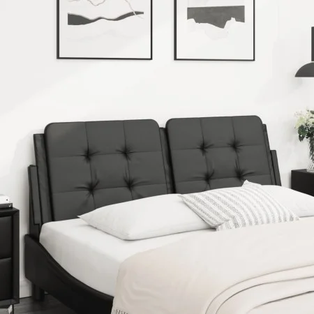 Black synthetic leather padded bed headboard 140 cm by vidaXL, Headboards and footboards - Ref: Foro24-374859, Price: 44,59 €...