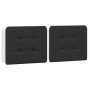 Cabecero de cama acolchado cuero sintético negro blanco 140 cm de vidaXL, Cabeceros y pies de cama - Ref: Foro24-374865, Prec...