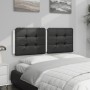 Cabecero de cama acolchado cuero sintético negro blanco 140 cm de vidaXL, Cabeceros y pies de cama - Ref: Foro24-374865, Prec...