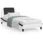 Estructura cama con LED cuero sintético blanco negro 90x200 cm de vidaXL, Camas y somieres - Ref: Foro24-3214088, Precio: 144...