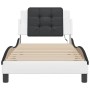 Estructura cama con LED cuero sintético blanco negro 90x200 cm de vidaXL, Camas y somieres - Ref: Foro24-3214088, Precio: 144...