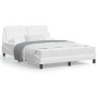 Estructura cama con luces LED cuero sintético blanco 140x190 cm de vidaXL, Camas y somieres - Ref: Foro24-3214104, Precio: 22...