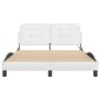 Estructura cama con luces LED cuero sintético blanco 140x190 cm de vidaXL, Camas y somieres - Ref: Foro24-3214104, Precio: 22...