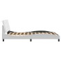 Estructura cama con luces LED cuero sintético blanco 140x190 cm de vidaXL, Camas y somieres - Ref: Foro24-3214104, Precio: 22...