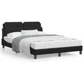 Bed frame with LED lights black PE leather 140x200 cm by vidaXL, Beds and slatted bases - Ref: Foro24-3214110, Price: 193,07 ...
