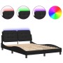 Estructura de cama con luces LED cuero PE negro 140x200 cm de vidaXL, Camas y somieres - Ref: Foro24-3214110, Precio: 191,65 ...