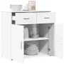 Aparador de madera de ingeniería blanco 79x38x80 cm de vidaXL, Aparadores - Ref: Foro24-840520, Precio: 110,10 €, Descuento: %