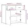 Aparador de madera de ingeniería blanco 79x38x80 cm de vidaXL, Aparadores - Ref: Foro24-840520, Precio: 110,10 €, Descuento: %