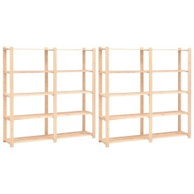 Estantería 5 niveles 2 unidades madera pino maciza 500 kg de vidaXL, Estanterías industriales - Ref: Foro24-3051109, Precio: ...