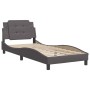 Estructura de cama con cabecero cuero sintético gris 90x190 cm de vidaXL, Camas y somieres - Ref: Foro24-3208152, Precio: 139...