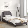 Estructura de cama con cabecero cuero sintético gris 90x190 cm de vidaXL, Camas y somieres - Ref: Foro24-3208152, Precio: 139...