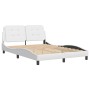 Estructura de cama cabecero cuero sintético blanco 120x200 cm de vidaXL, Camas y somieres - Ref: Foro24-3208171, Precio: 181,...