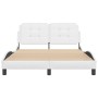 Estructura de cama cabecero cuero sintético blanco 120x200 cm de vidaXL, Camas y somieres - Ref: Foro24-3208171, Precio: 181,...