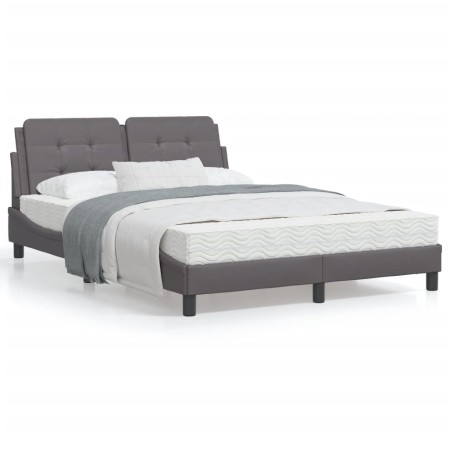 Estructura de cama con cabecero cuero sintético gris 120x200cm de vidaXL, Camas y somieres - Ref: Foro24-3208173, Precio: 181...