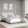 Estructura de cama cabecero cuero sintético blanco 140x190 cm de vidaXL, Camas y somieres - Ref: Foro24-3208178, Precio: 210,...
