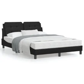 Estructura de cama con cabecero cuero sintético negro 140x200cm de vidaXL, Camas y somieres - Ref: Foro24-3208184, Precio: 18...