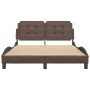 Estructura de cama cabecero cuero sintético marrón 140x200 cm de vidaXL, Camas y somieres - Ref: Foro24-3208186, Precio: 216,...