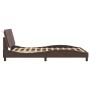 Estructura de cama cabecero cuero sintético marrón 140x200 cm de vidaXL, Camas y somieres - Ref: Foro24-3208186, Precio: 216,...